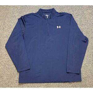 Under Armour Pullover Mens XXL Blue 1/4 Zip Long Performance Long Sleeve Golf